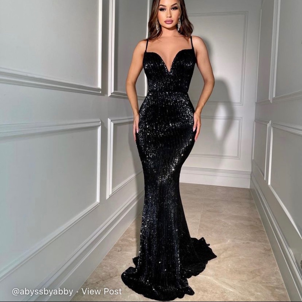 Black sequin gown